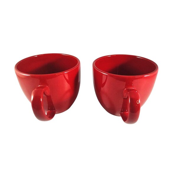 Waechtersbach Germany Red Ceramic Coffee Mugs-Set of 2 - Picture 2 of 10